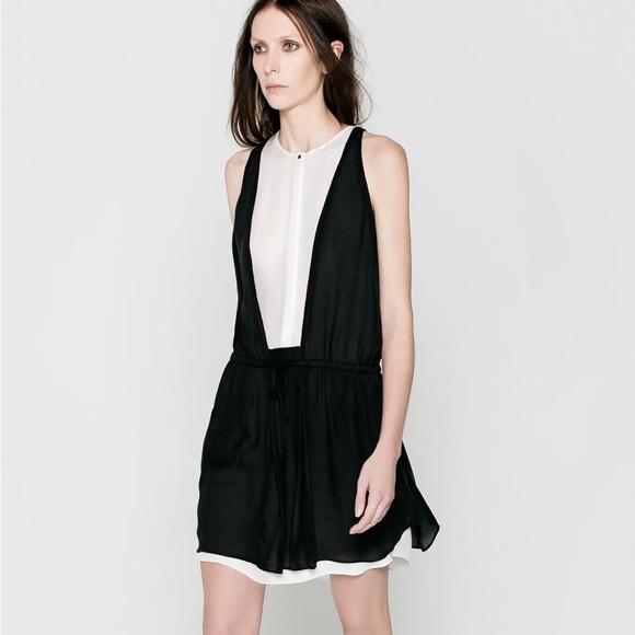 A.L.C. Dresses & Skirts - A.L.C **Pre-Fall Vogue 2013** Mini 100% Silk Black & Eggshell Dress | Size M